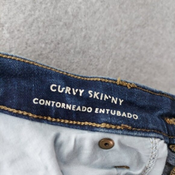 Universal Thread Distressed Skinny Jean Medium Wash Size 14/32R  Cut Bottom - Picture 15 of 16